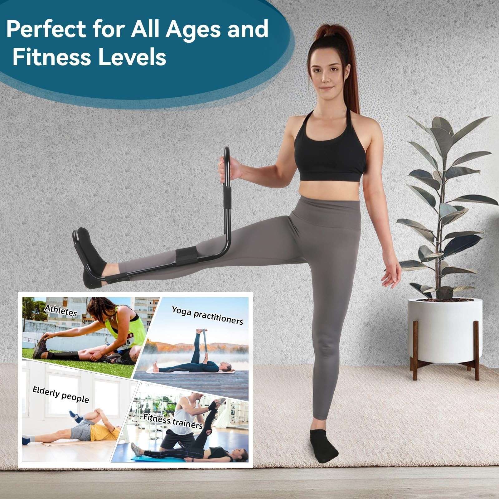 Hamstring Stretcher & Knee Extension Device for Lower Back, Hip & Calf Relief