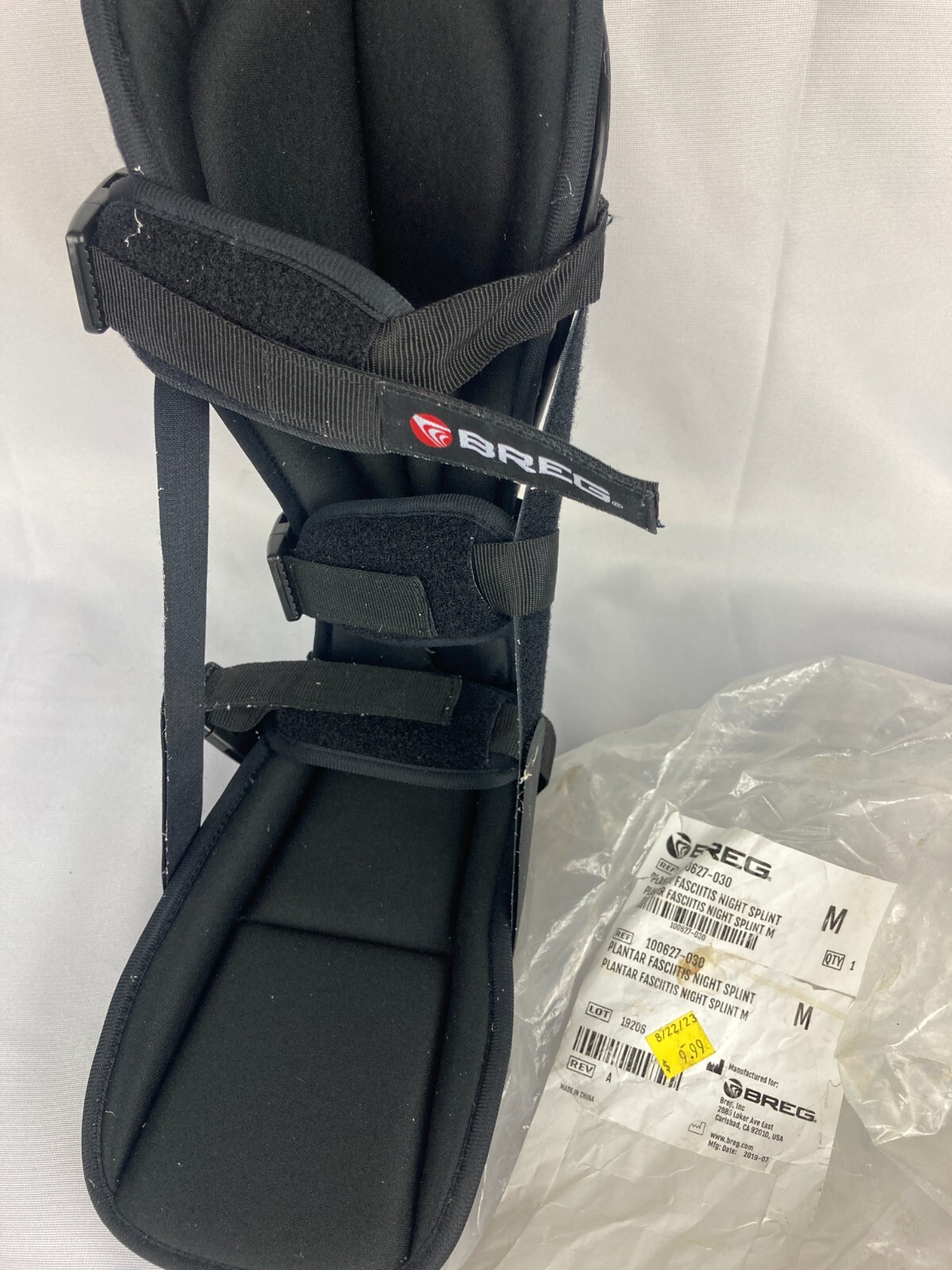 Breg Adjustable Night Splint Small Medium M Women Size 6-10 Men 5-9 Open Bag