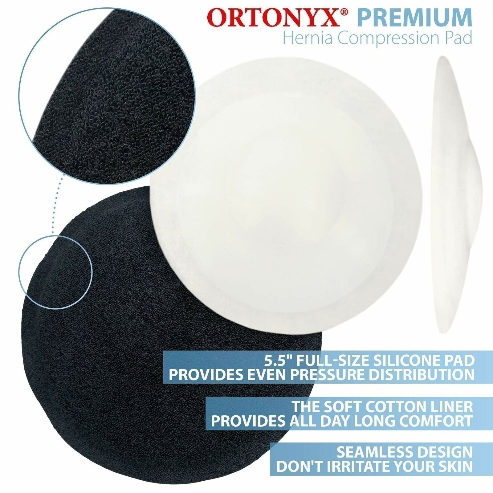 Silicone Umbilical Hernia Compression Pad with Soft Liner for Abdominal Binder