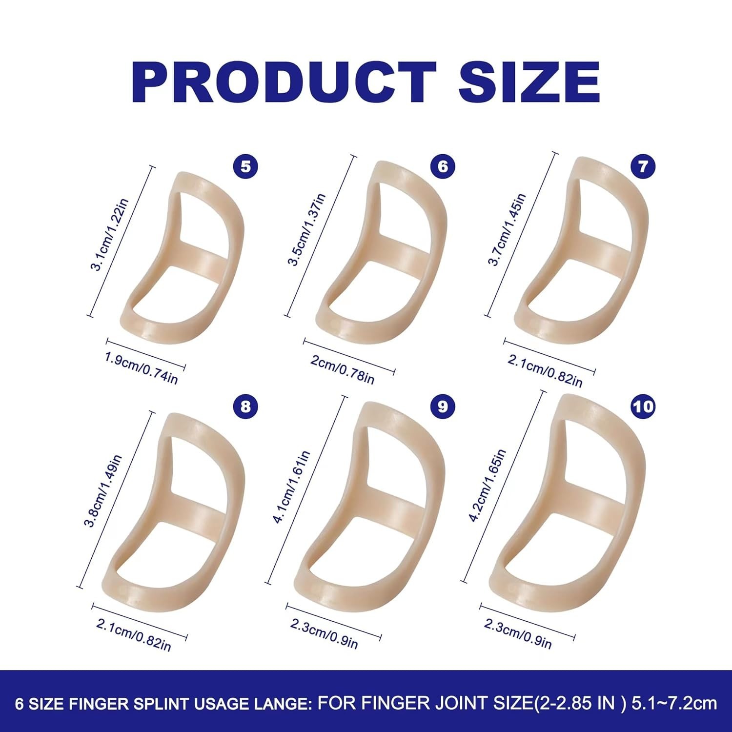 Lightweight Oval Finger Splints – 6 Sizes for Trigger Finger & Mallet Finger