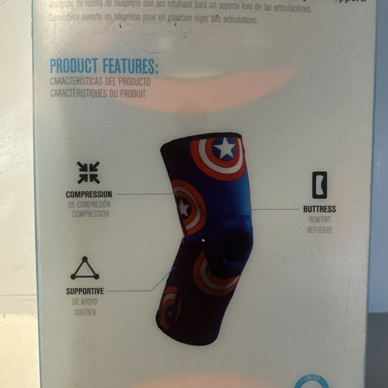 DonJoy Marvel Avengers Captain America Youth Neoprene Knee Sleeve PatellaDonut05