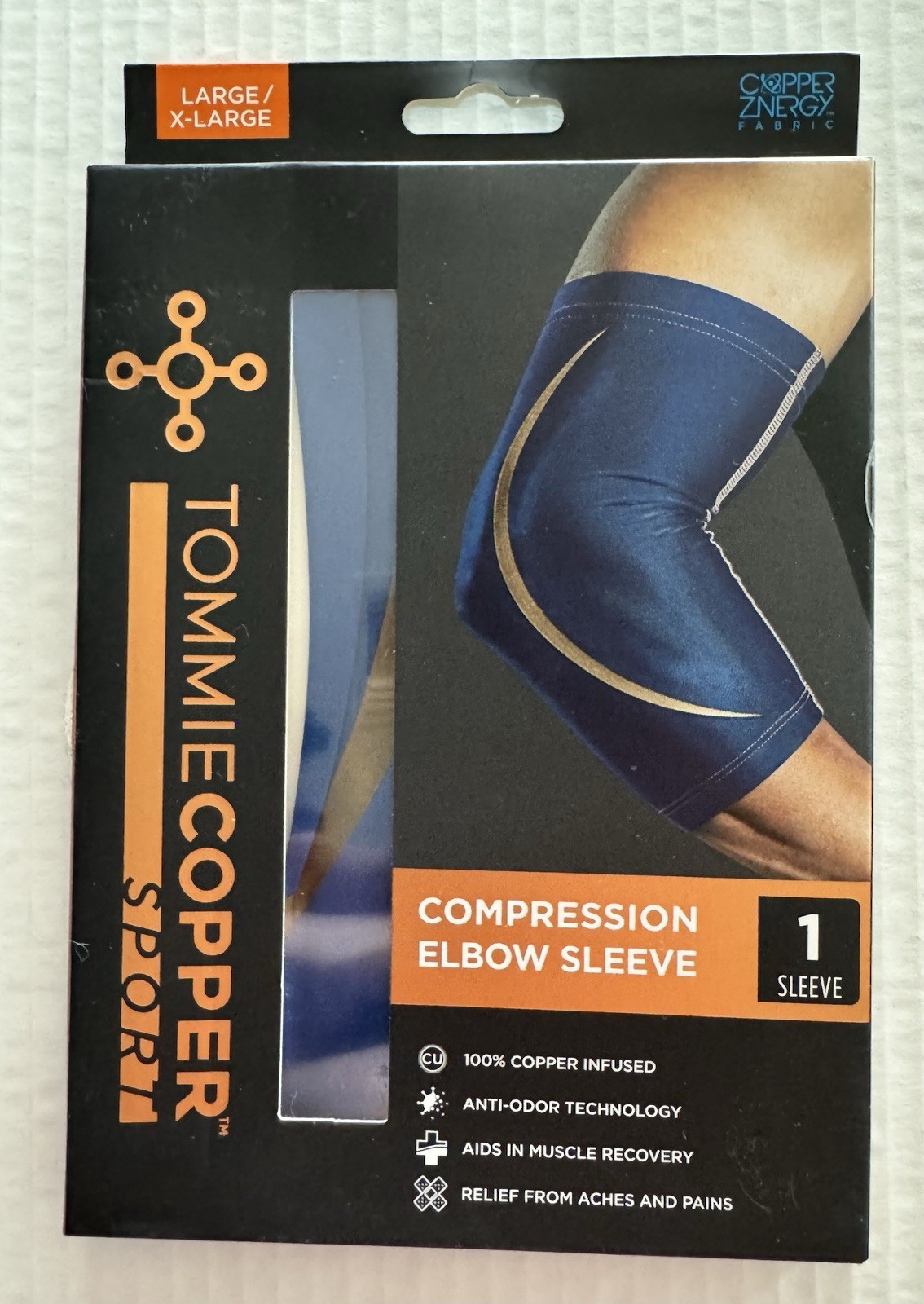 Tommie Copper Sport Compression Elbow Sleeve Large/XL NIP Blue