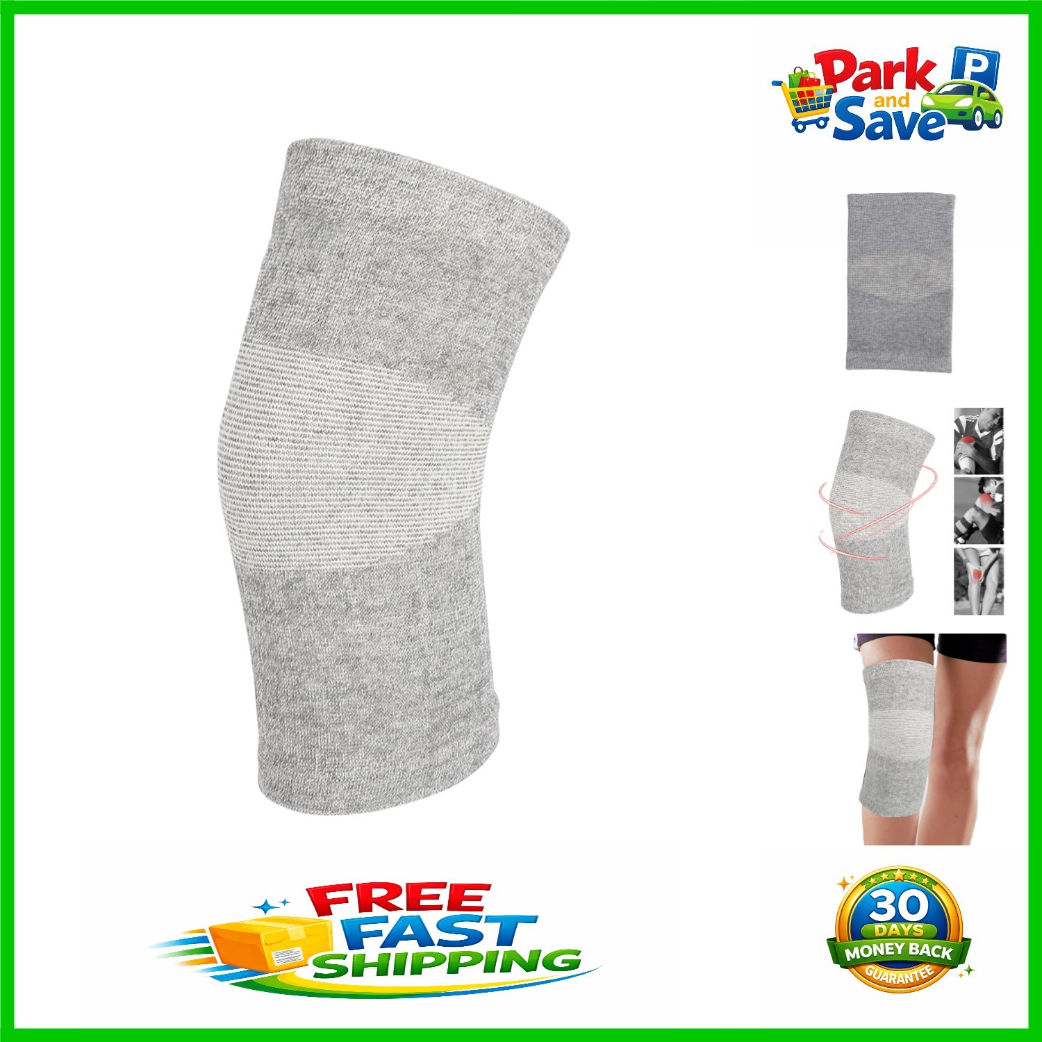 Bamboo Charcoal Compression Knee Sleeve – One Size for Sports & Arthritis Relief