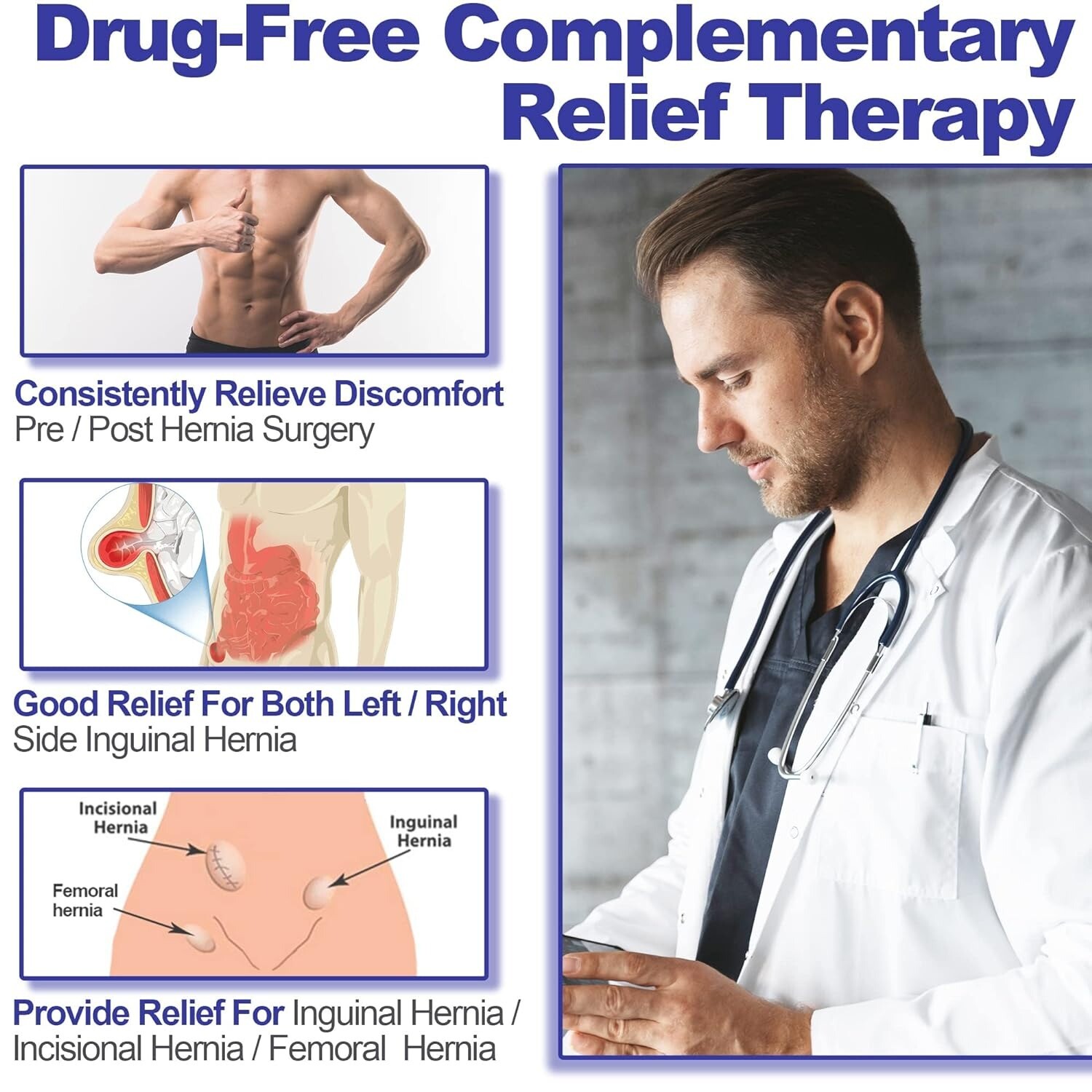 Men Hernia Support Guard Brace Belt Post Surgery Truss Inguinal Groin Hernias US