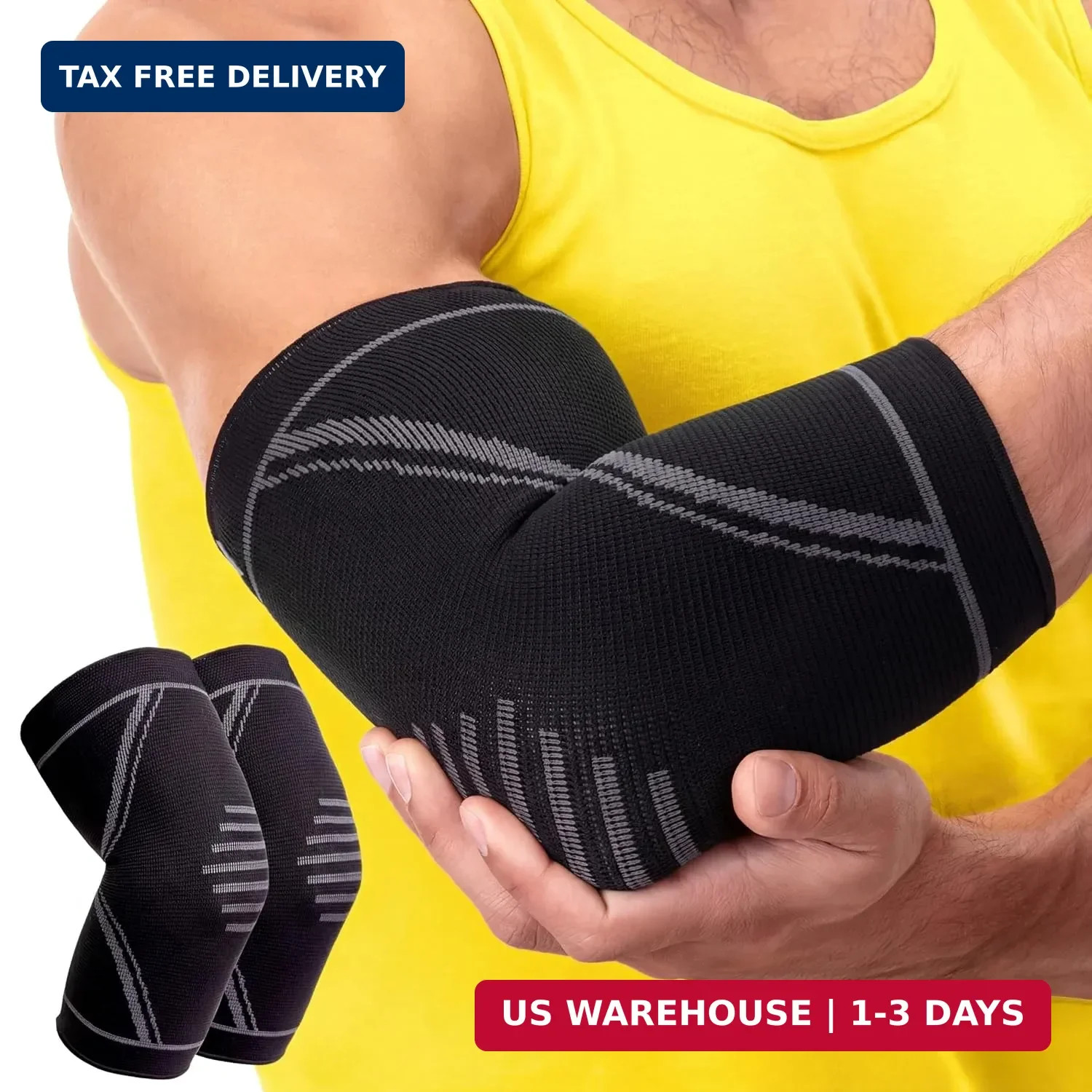 Elbow Brace 2 Pack for Tennis & Golfer’s Elbow Pain Relief – Elbow Compression