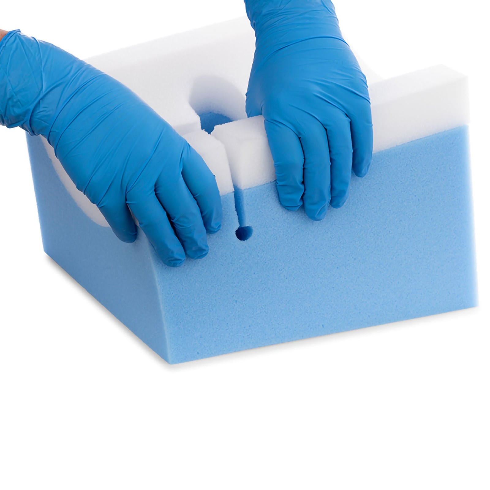 GentleTouch Head Positioner Blue / White Foam Bed Accessories 1937DZ – 12 Ct