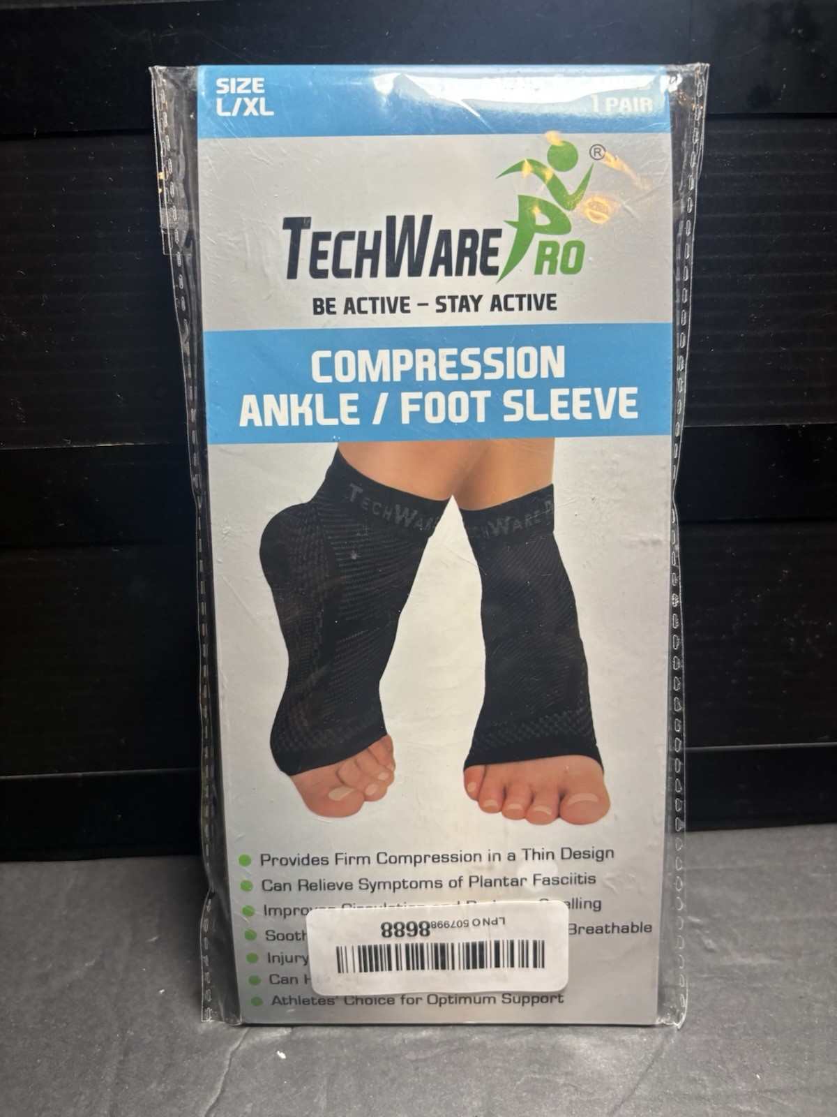 TechWare Pro Compression Ankle Foot Sleeve Size L/XL Unisex read description