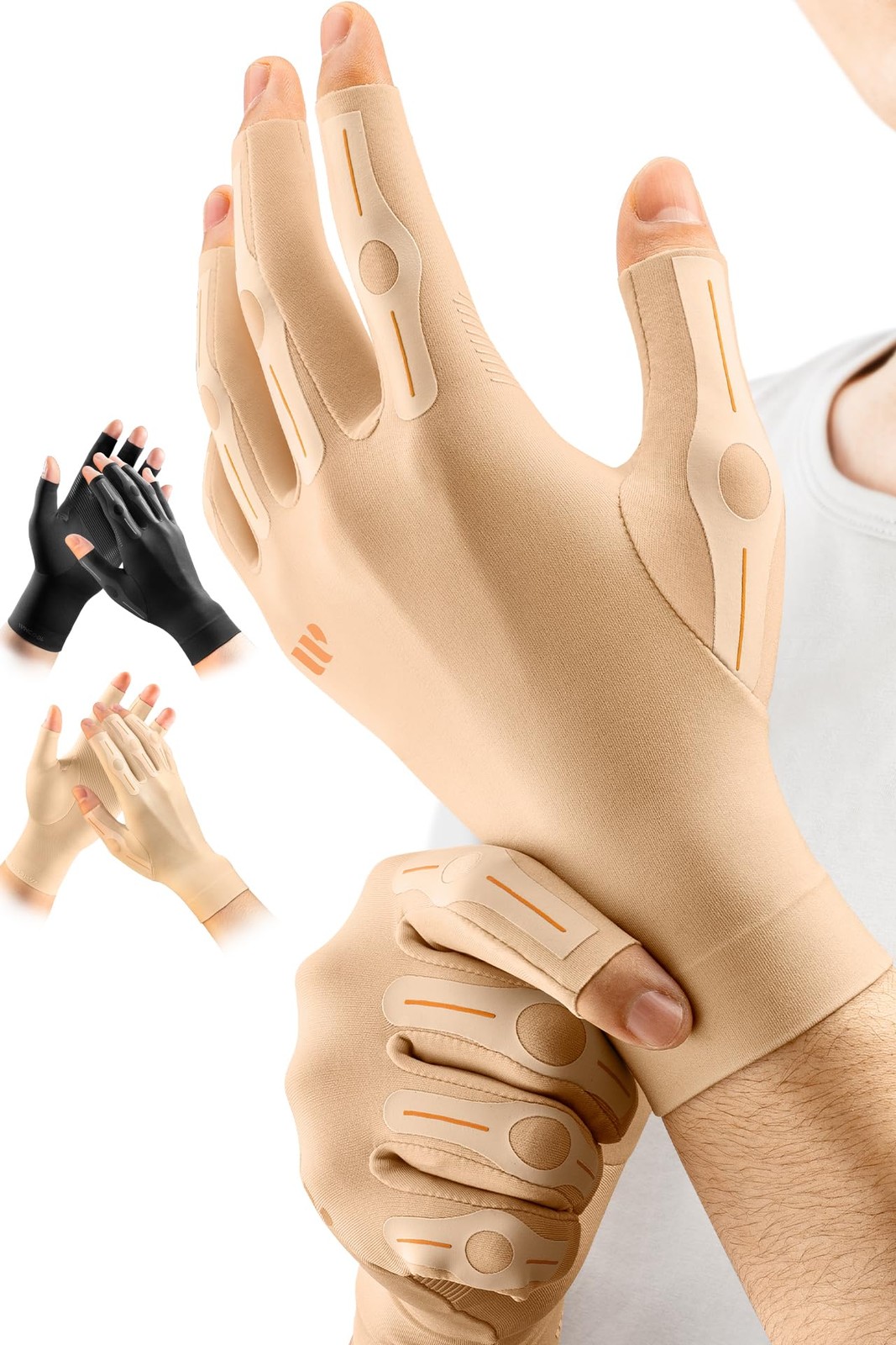WHCOOL Targeted Compression Arthritis Gloves for Women Men Fingerless | Carpa…