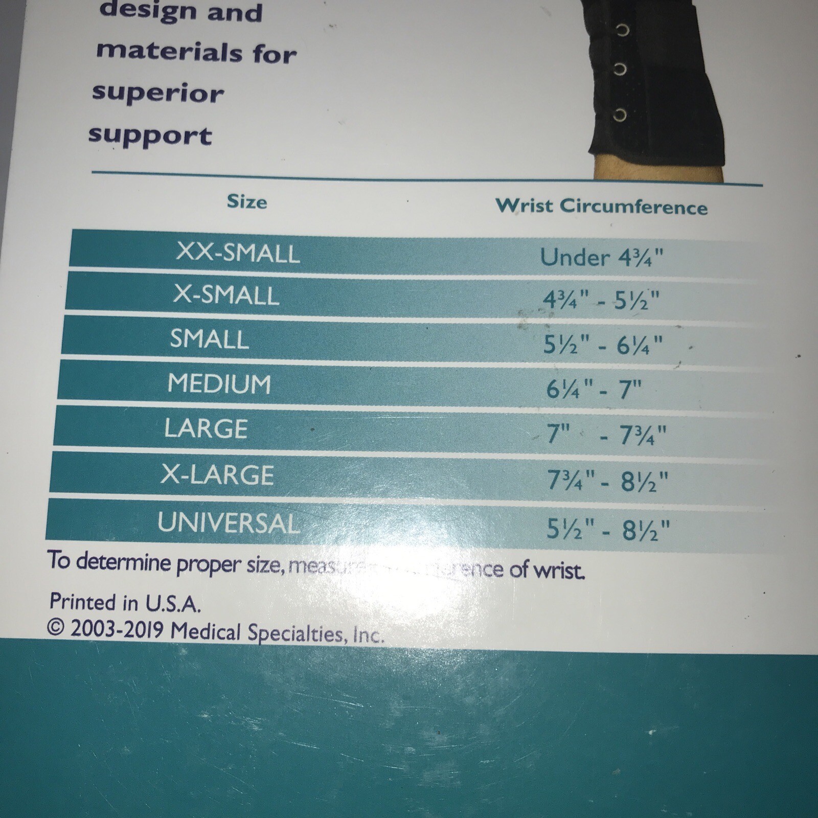 Med Spec 8″ Wrist Lacer Brace -Treating Sprains and Tendonitis – SIZE Med. Left