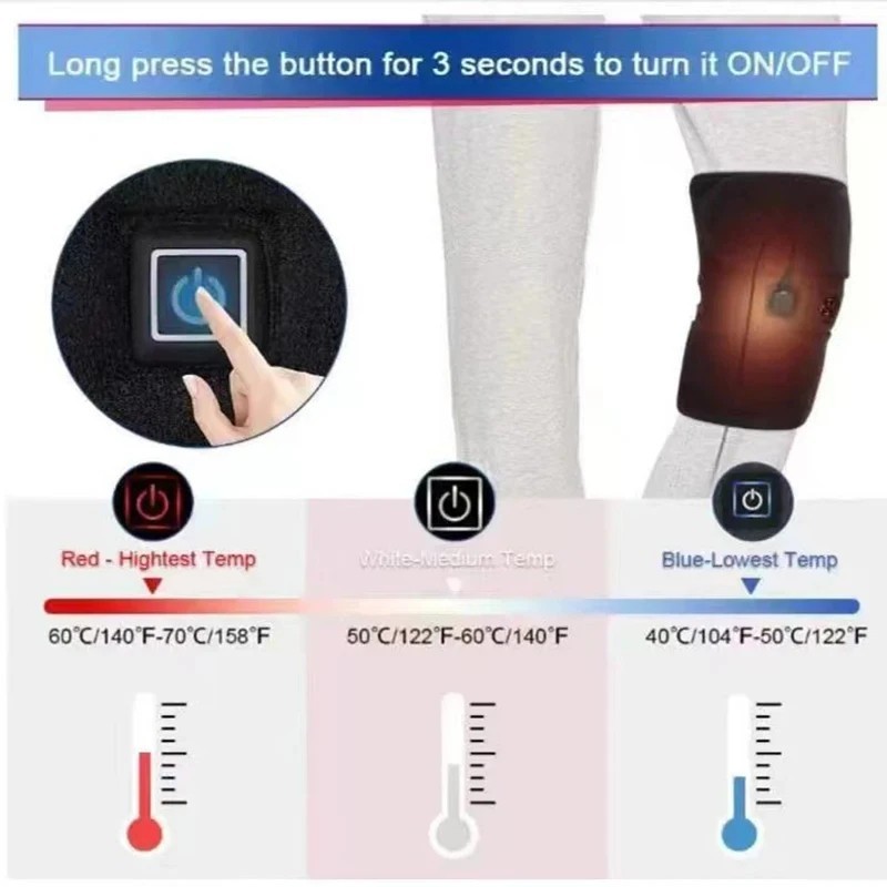 USB Electric Heated Knee Pad Adjustable Warming Support Brace Wrap