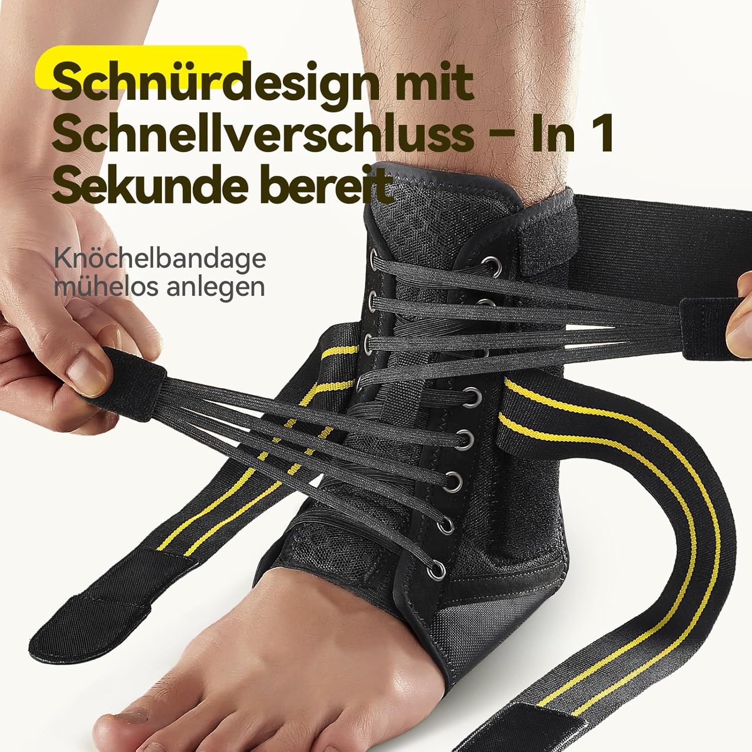 Adjustable Lace-Up Ankle Support for Women Men with Removable Strap for Ankle