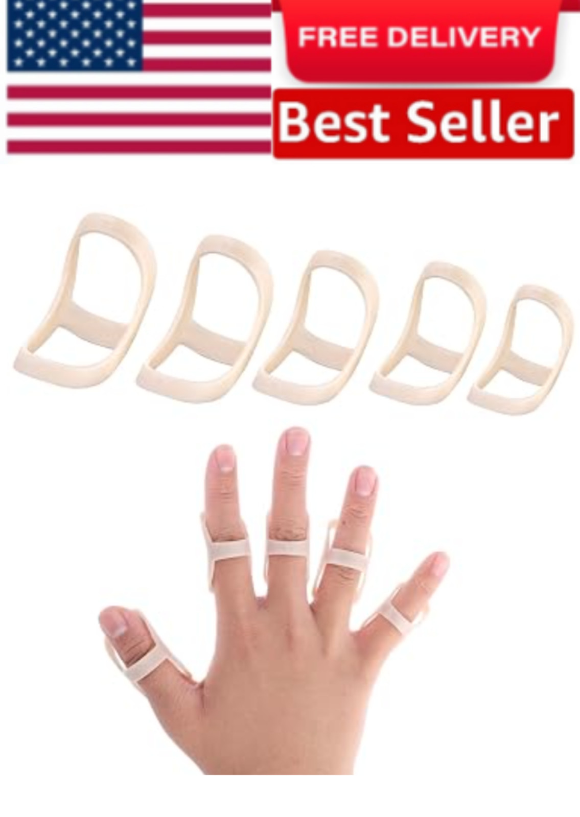 Oval Finger Splints, 5PCS Oval Trigger Finger Splint for Size 6,7,8,9,10..