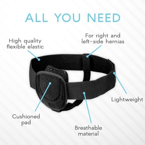 H2: Hernia Belts for Men – Adjustable Inguinal Hernia Belt Left Charoal Black