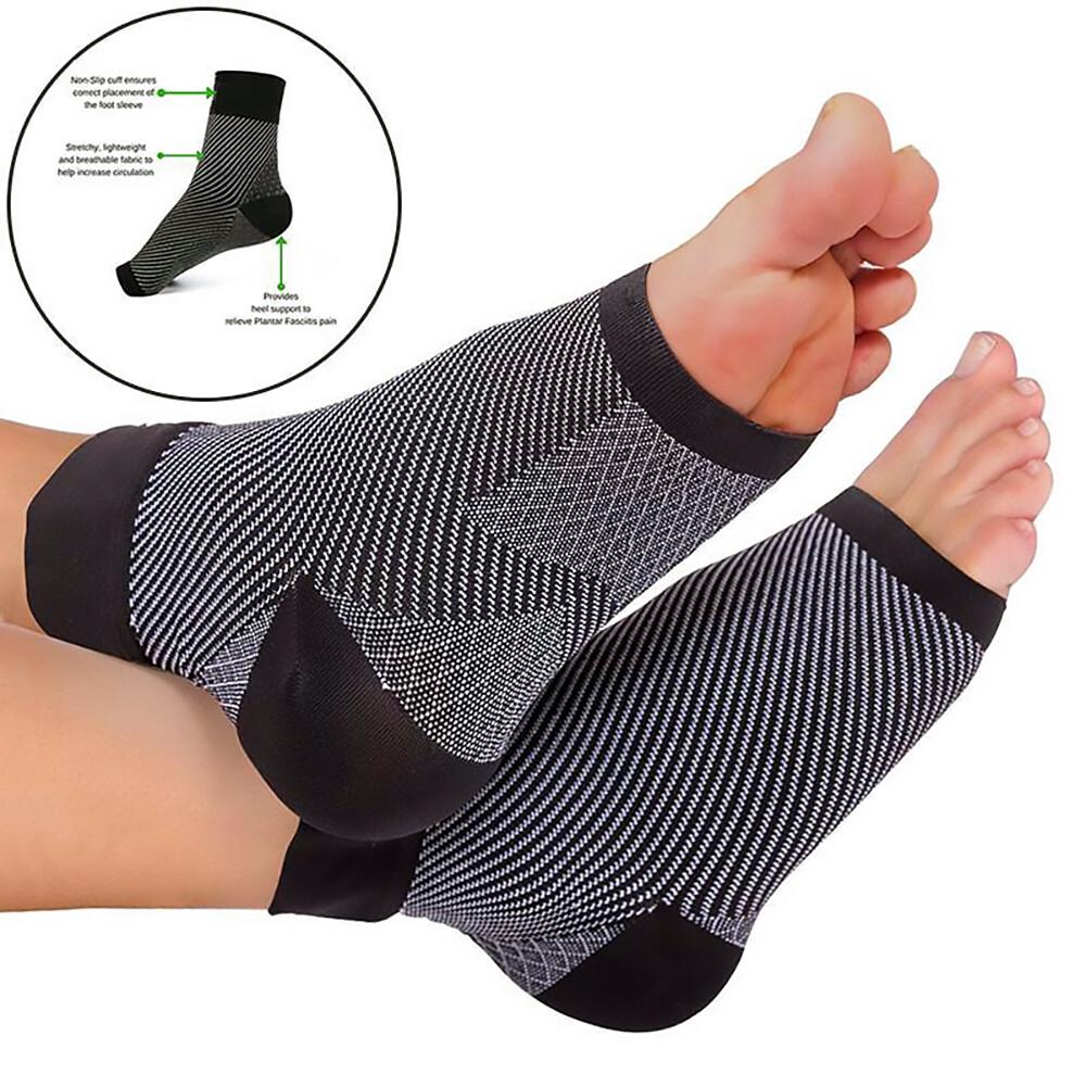 Instant Pain Relief Foot Care (15-20 mmHg) Compression Sleeves with Therapy Tech