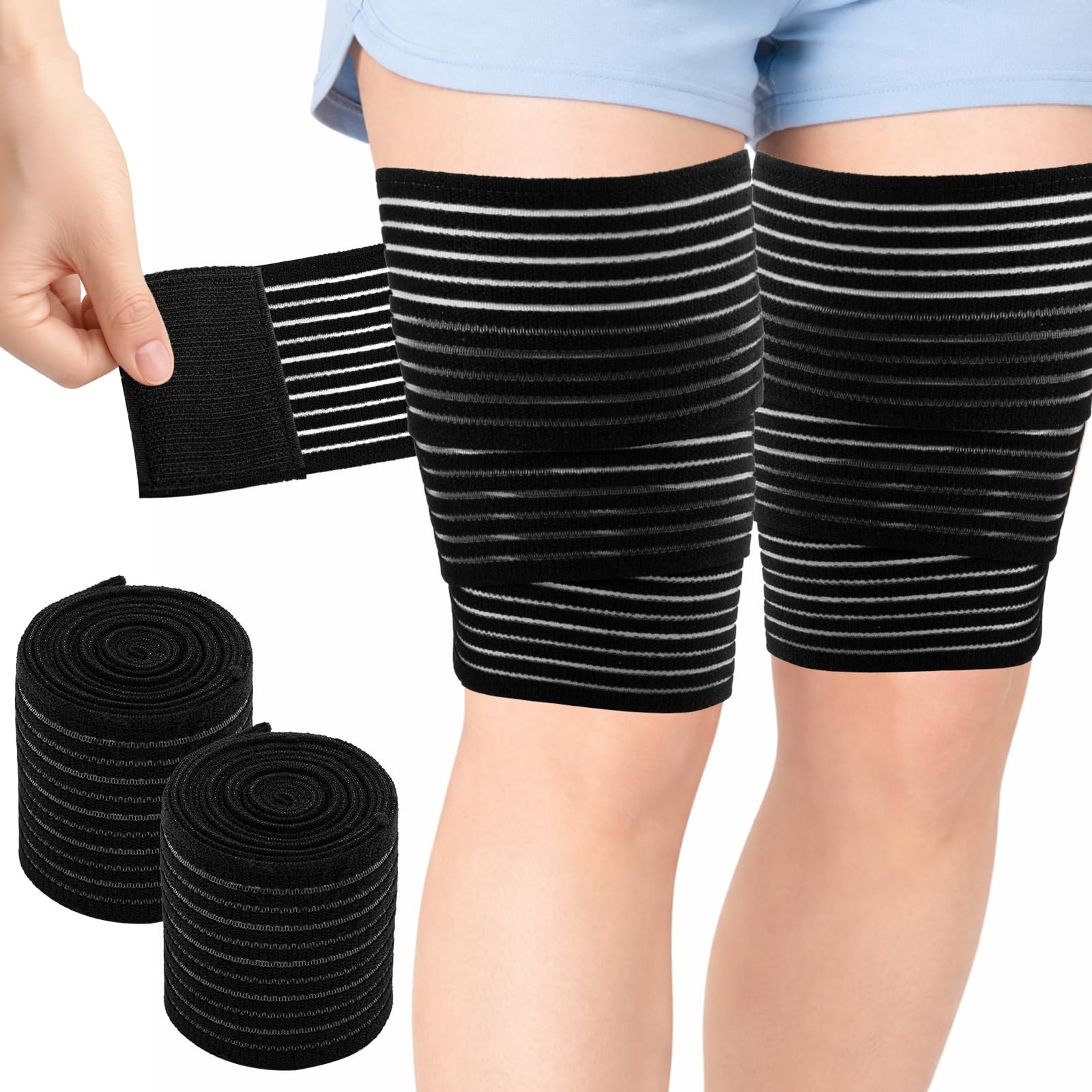2 Pcs Hamstring Compression Wrap for Legs, Adjustable Compression Wrap, Brace…