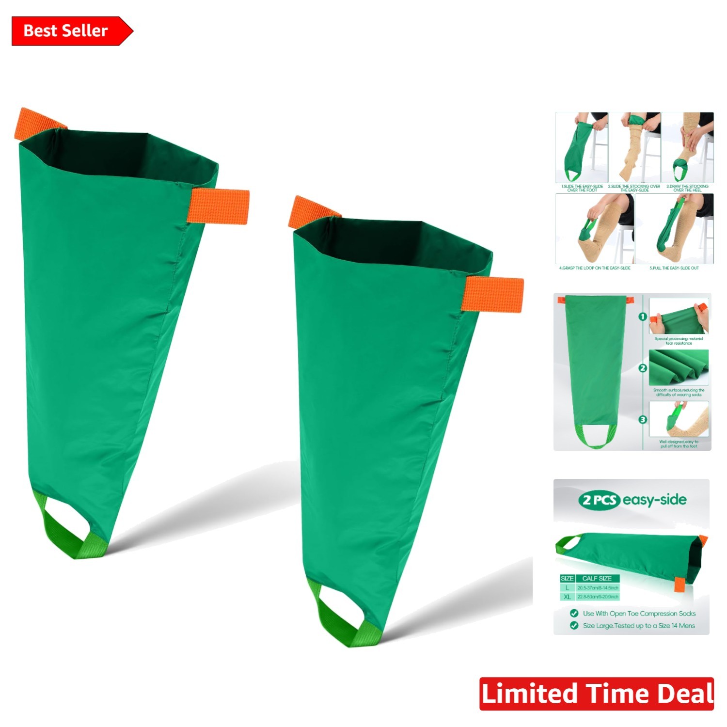 Travel-Friendly Open Toe Sock Applicator – Lightweight Compression Aid Device
