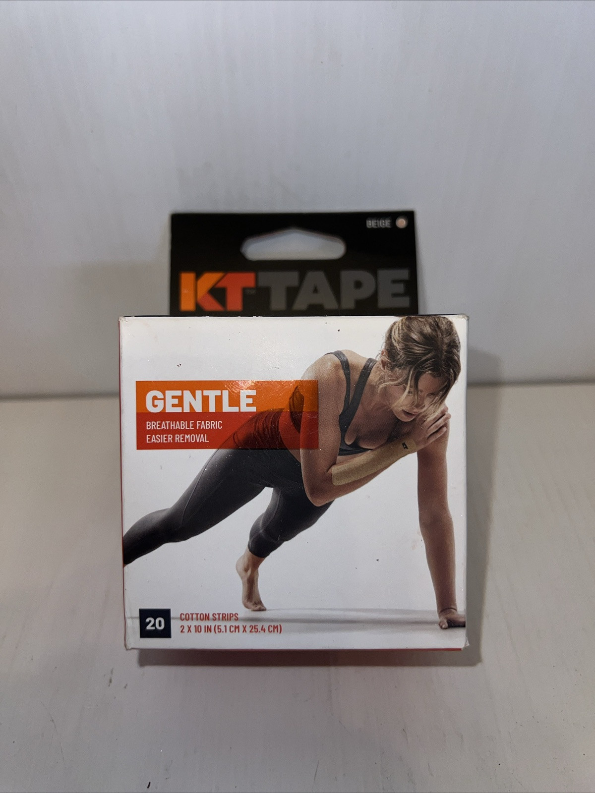 KT Tape, Cotton – 20 PRECUT 10IN STRIPS – Beige