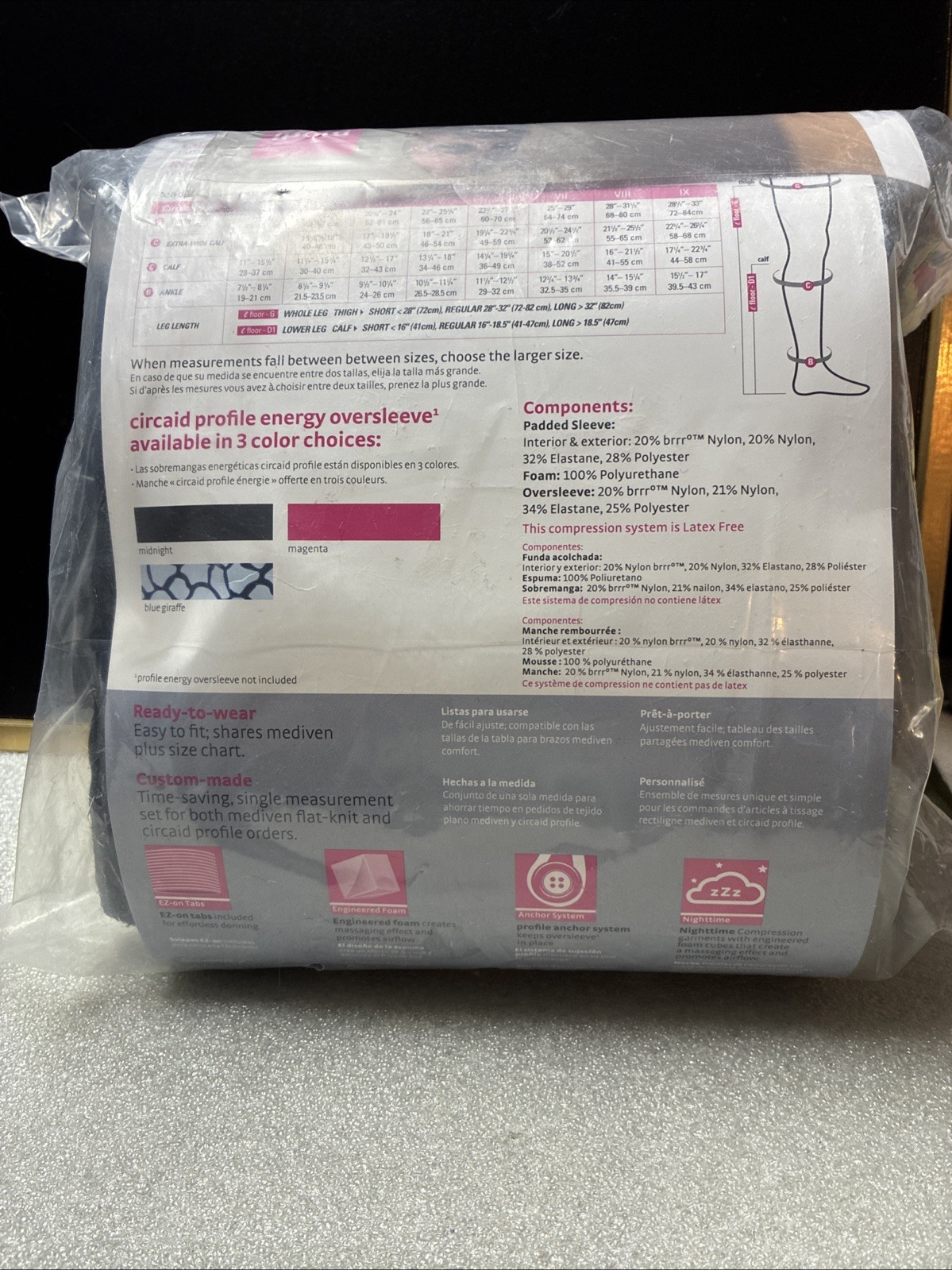 Circus Profile Leg Elastic Compression System Size 1X:see Chart