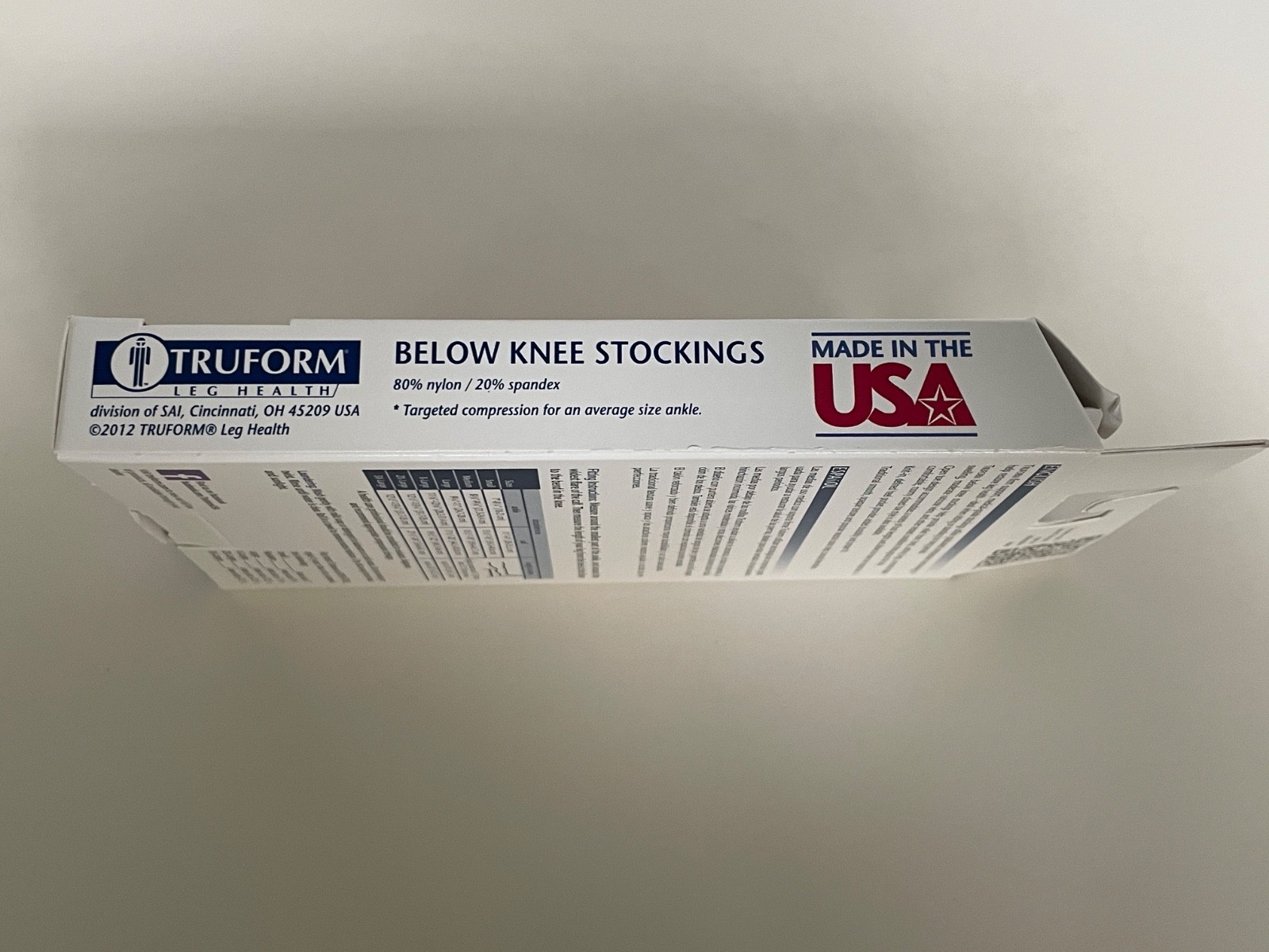 Beige Truform Leg Health Medical Compression Stockings Firm Open Toe,Small, New