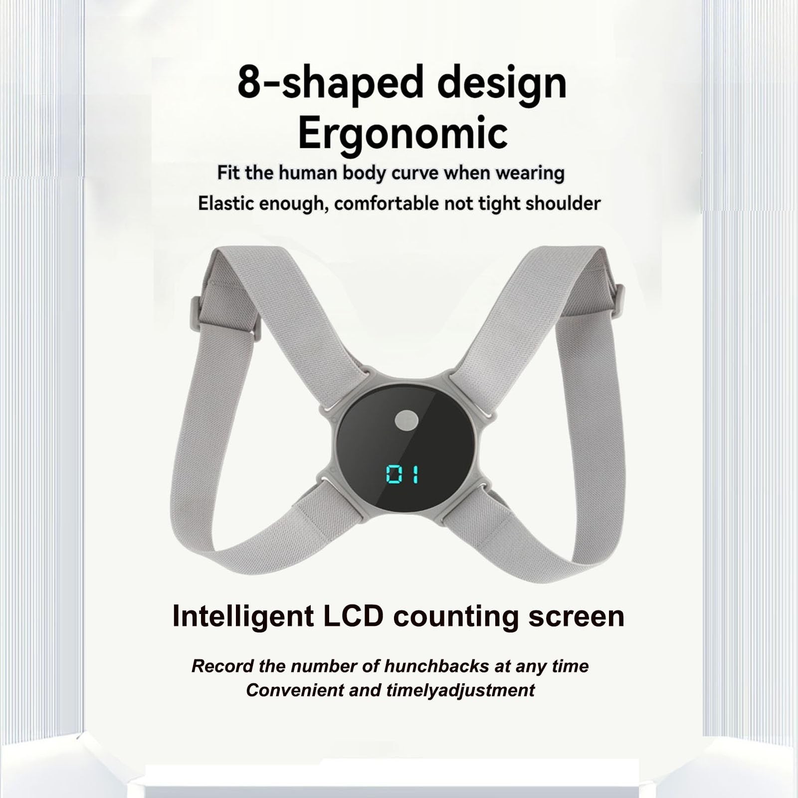 Posture Corrector – Adjustable Upper Back Brace with Vibration Intelligent Po…