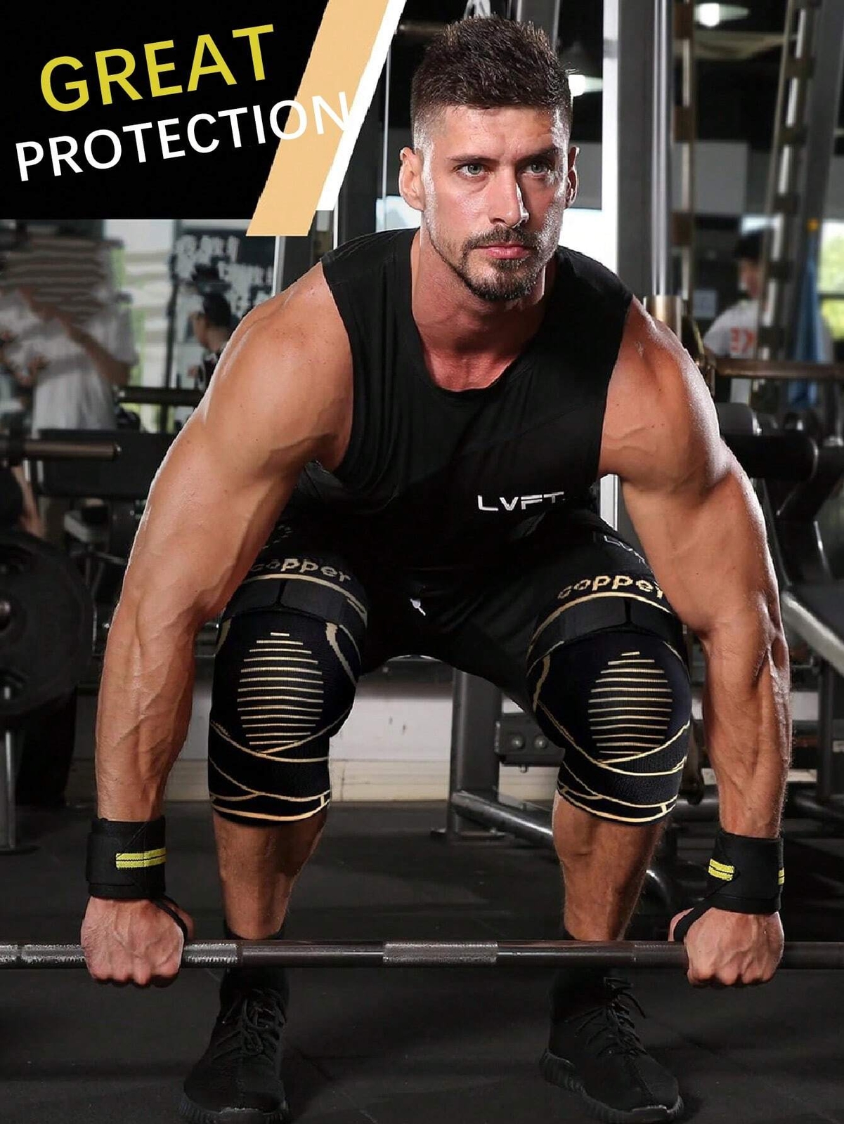1pc Copper Knee Braces With Strap For Women Men, Knee Support Compression Sleeve