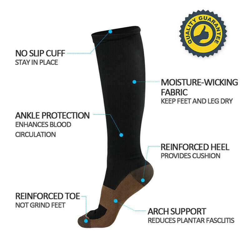 Medical Copper Compression Socks Use for Diabetic Socks, Reduce Swelling & Pain