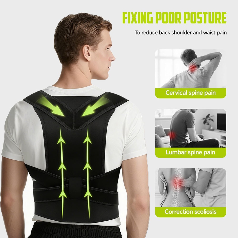 Adjustable Posture Corrector for Full Back,Unisex Shoulder and Spine Pain Relief