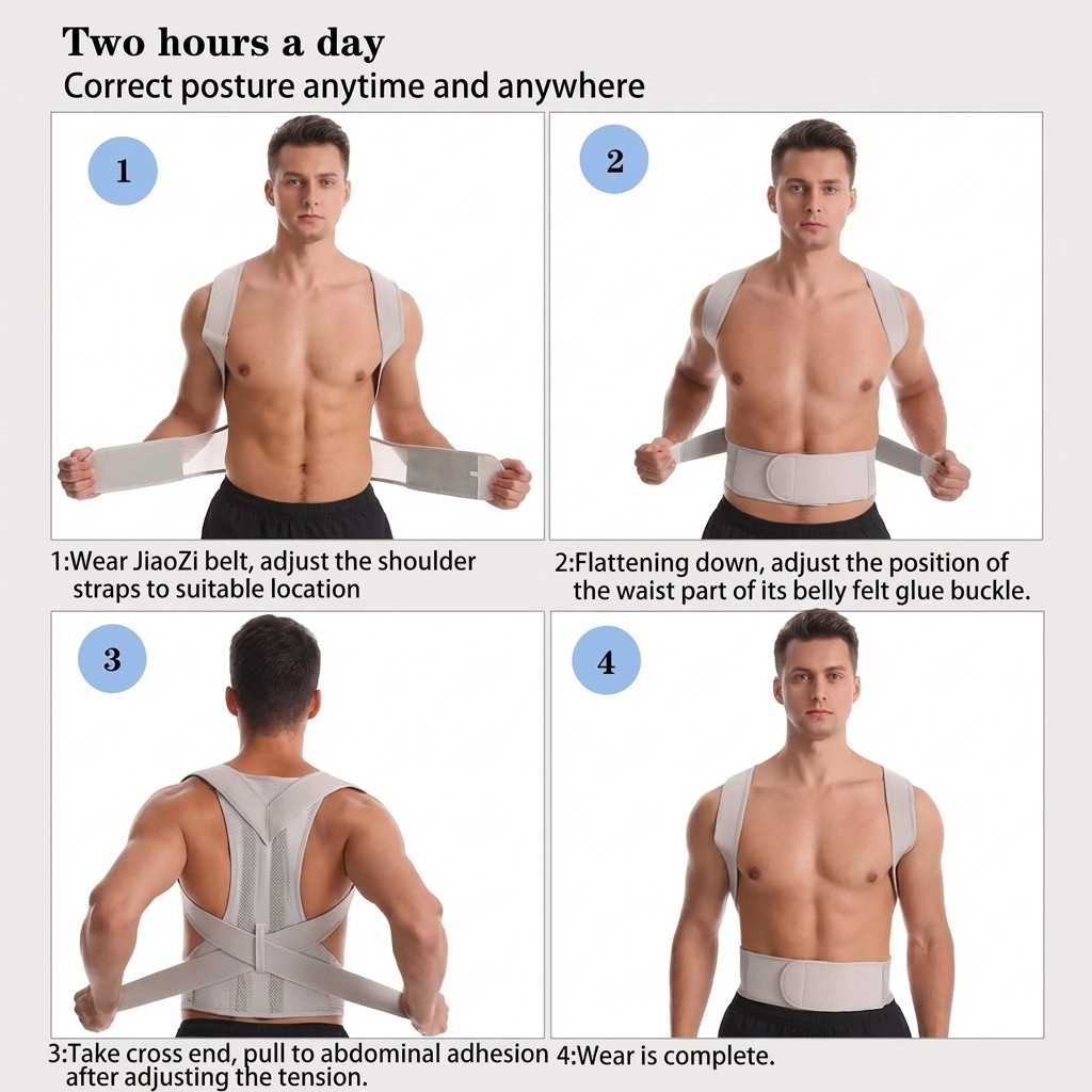 Adjustable Posture Corrector Low Back Support Shoulder Brace Belt For Men Women