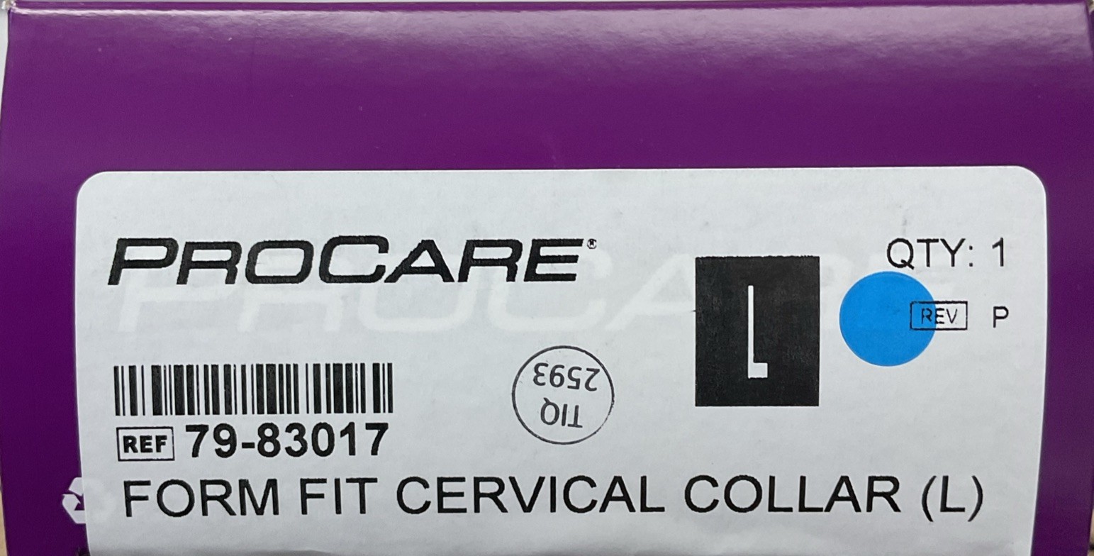 Cervical Collar, Size Large, Foam, Form Fit By DJO 79-83017 4.5” X 22.5” New!
