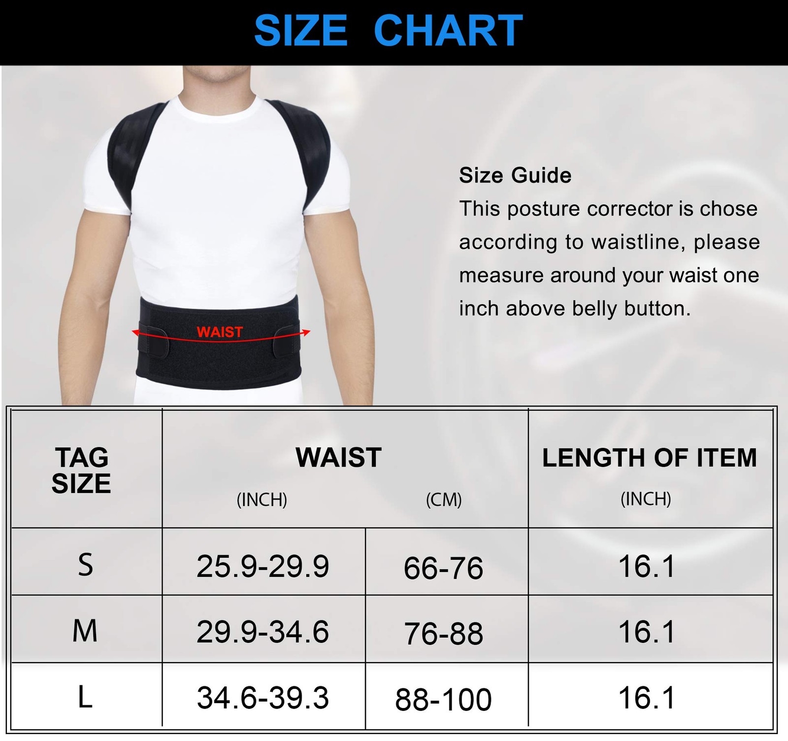 Posture Corrector Upper Back Pain Relief Lumbar Support Adjustable Shoulder L