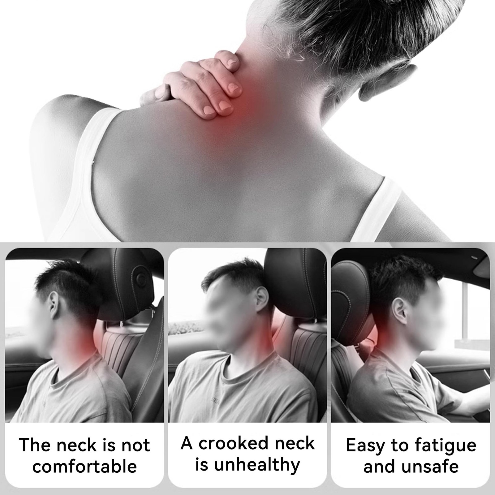Car Headrest Pillow, Soft Comfortable Memory Foam Automotive Neck Pillow Cush…
