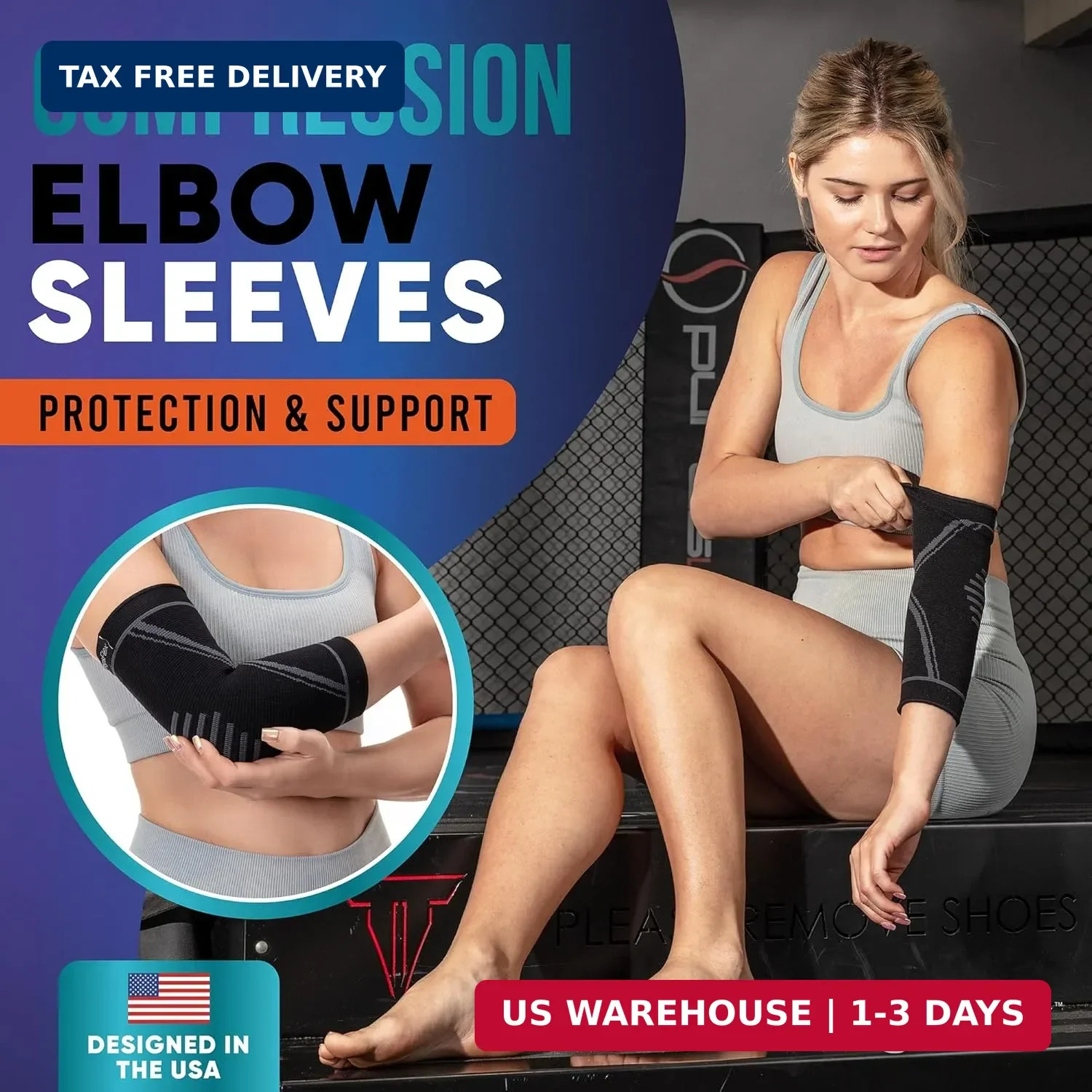 PhysFlex Elbow Brace 2 Pack for Tennis & Golfer’s Elbow Pain Relief – Elbow Comp