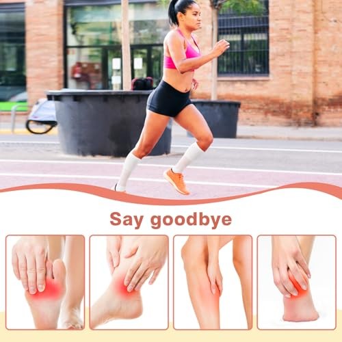Compression Socks for Women and Men, Knee High Support One Size Sport-white
