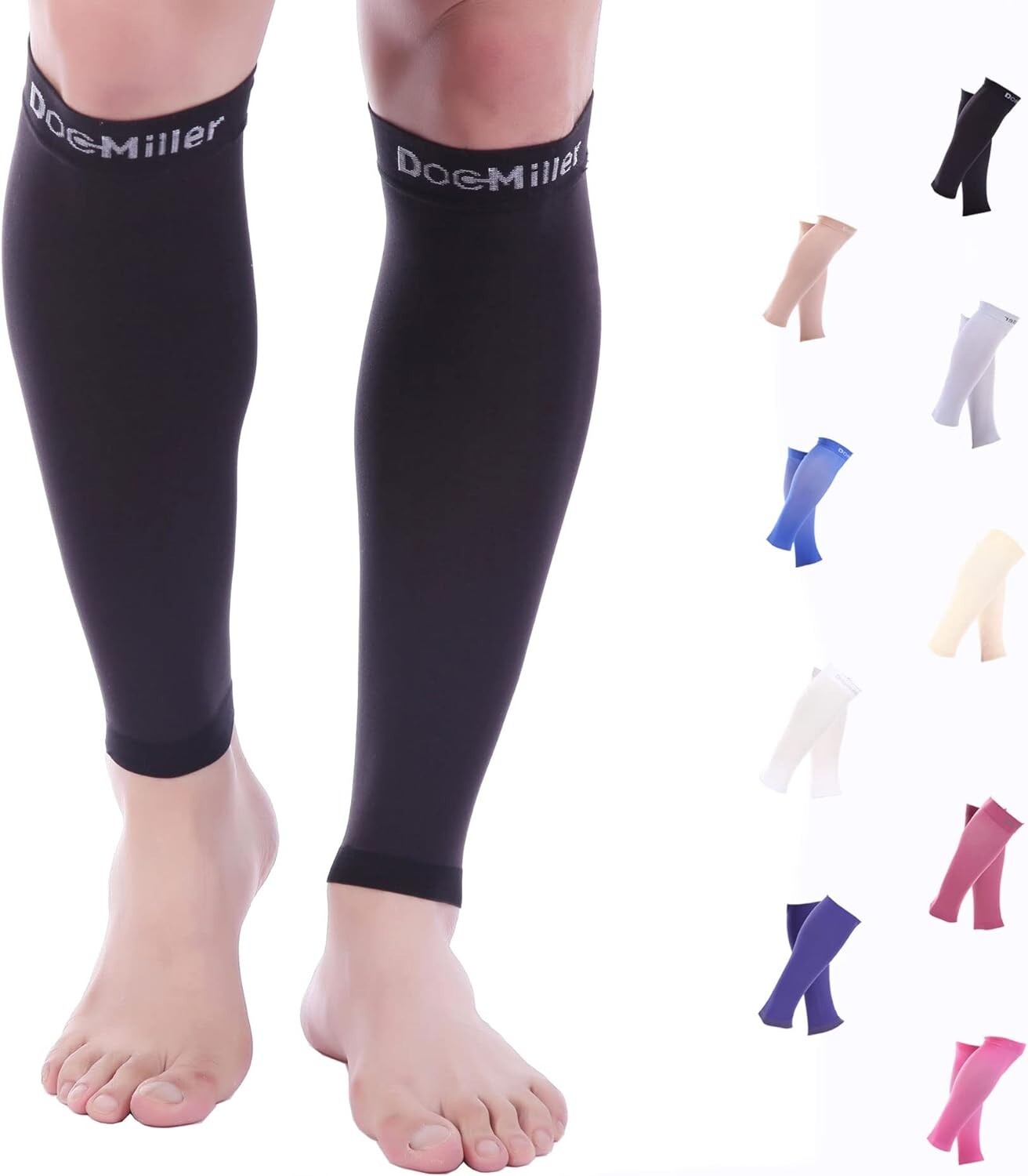 Doc Miller Calf Compression Sleeve Men and Women – 15-20mmHg Shin Splint Compres