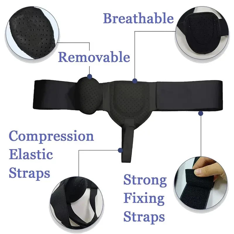 Men Inguinal Hernia Belt Post Surgery Support Truss Groin Adjustable Straps Band