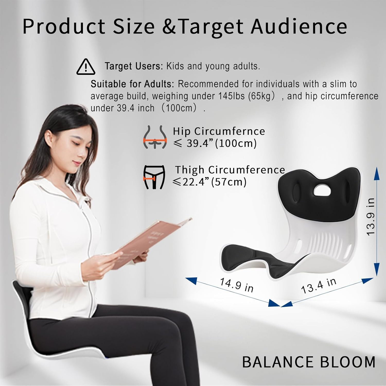 Ergonomic Back Support Office Chair Posture Correction Back Tailbone Pain Relief