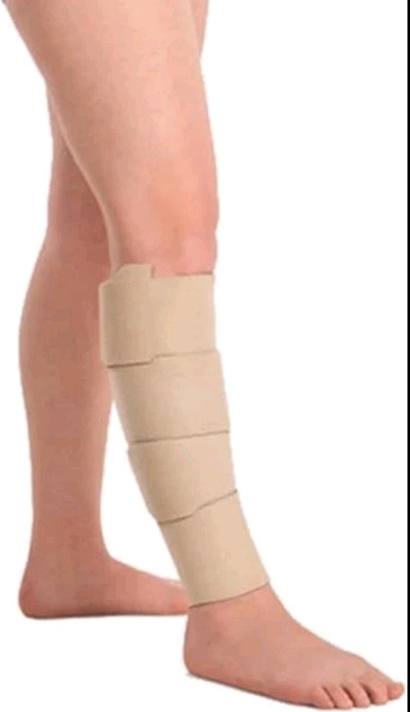Juzo Reversible Short Stretch Compression Wrap, Long Resting Sz Small BLK- Beige