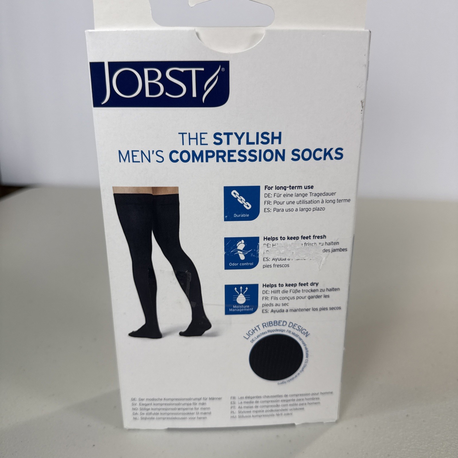Jobst for Men Compression Thigh Socks 30-40 mmhg Therapeutic Size Medium Black