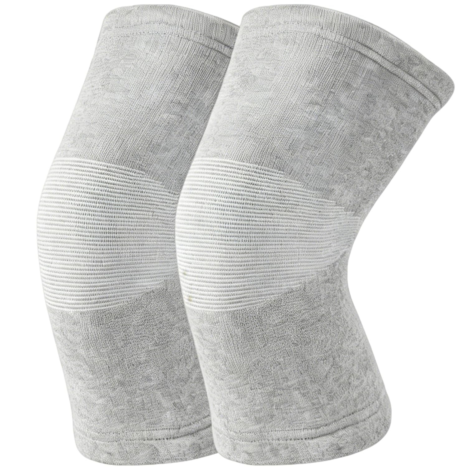 ANCEOMU Bamboo Charcoal Compression Knee Sleeve for Arthritis & X-Large, Gray