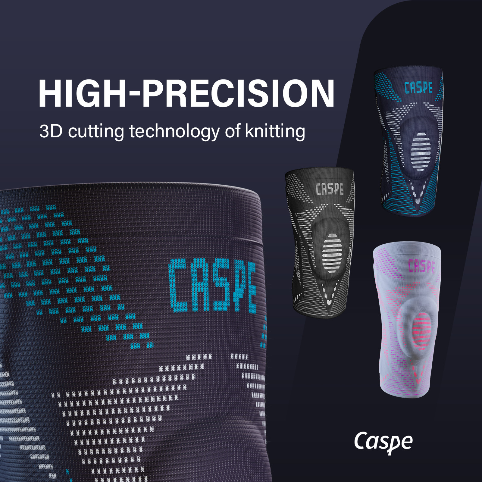 Caspe Knee Sleeves Compression Brace Support Sport Joint Injury Pain Arthritis