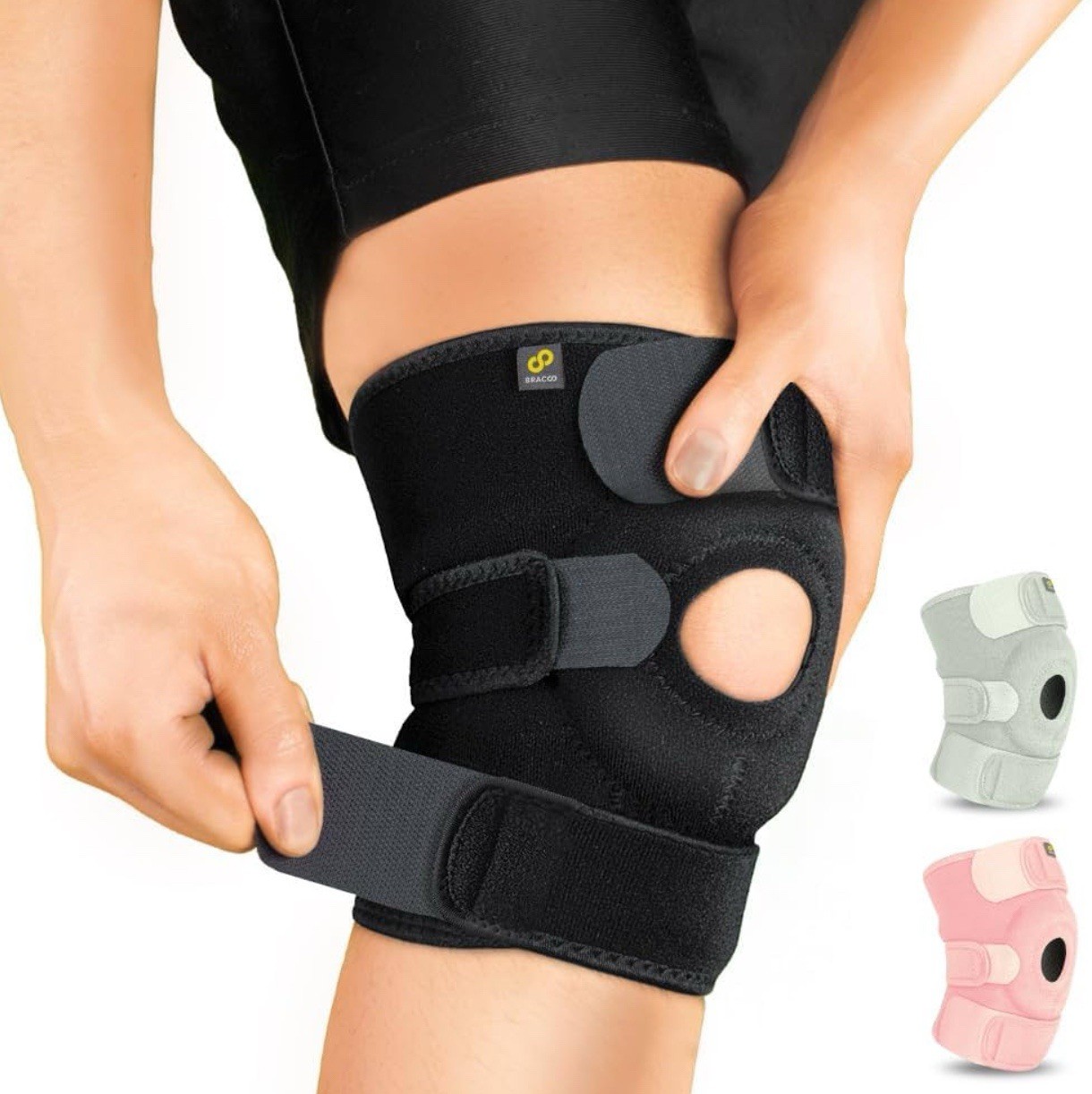 Bracoo Knee Support Brace for Men Women, Adjustable Compression Sleeve Wrap Pate