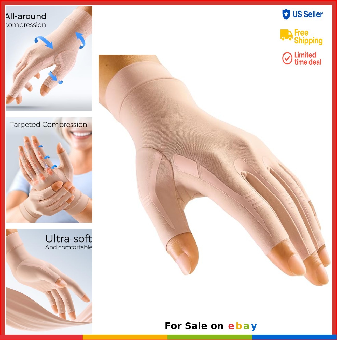 Compression Arthritis Gloves Fingerless for Carpal Tunnel Relief Women Men Hand