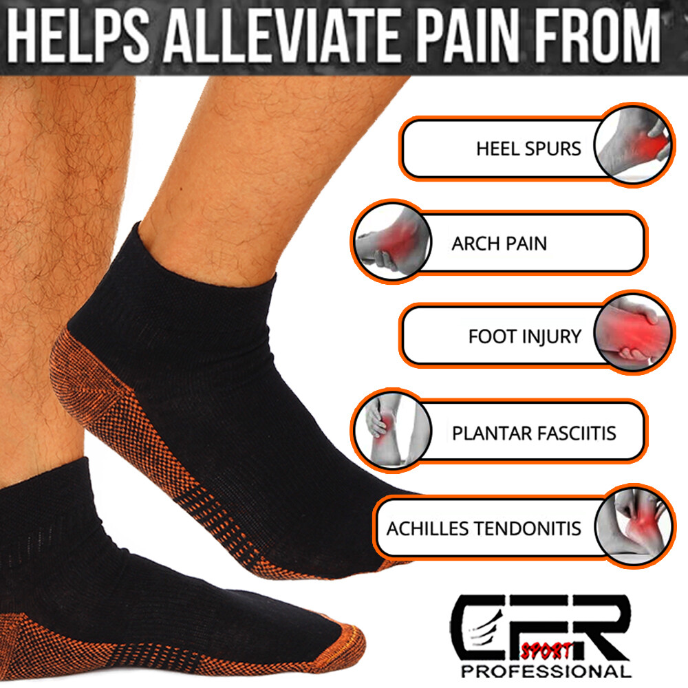 Magnetic Copper Compression Gym Relief Ankle Support Brace Foot Sleeve Socks CFR