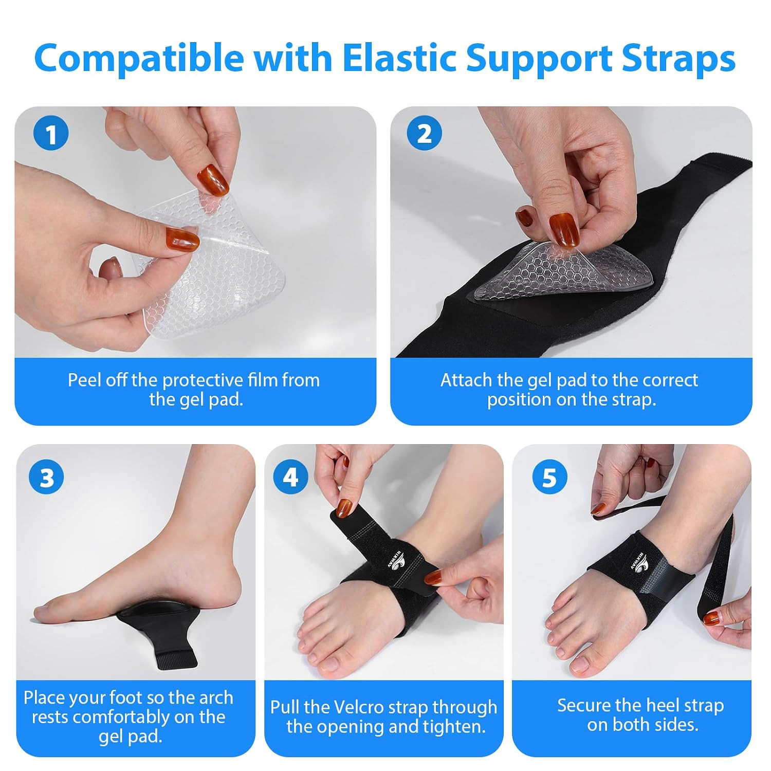 Arch Support Braces (10PCS) for Plantar Fasciitis Relief, Adjustable Compression
