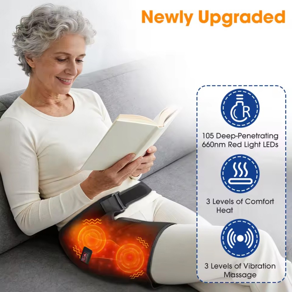 660nm Red Light Heat Therapy Hip Thigh Brace for Women Men Sciatica Pain Relief