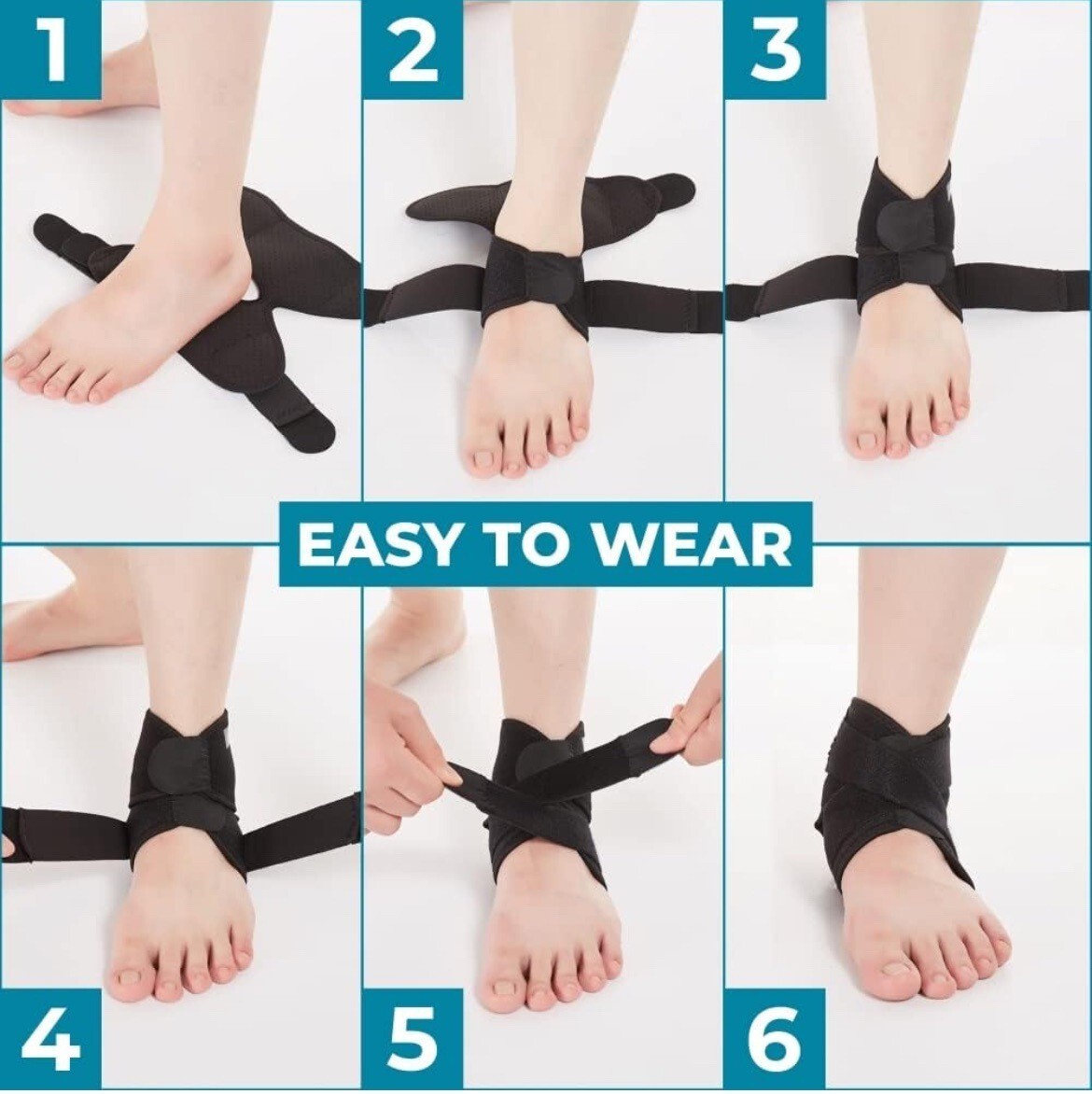 Adjustable Ankle Support Brace For Injury Recovery & Sports Neoprene Compressio