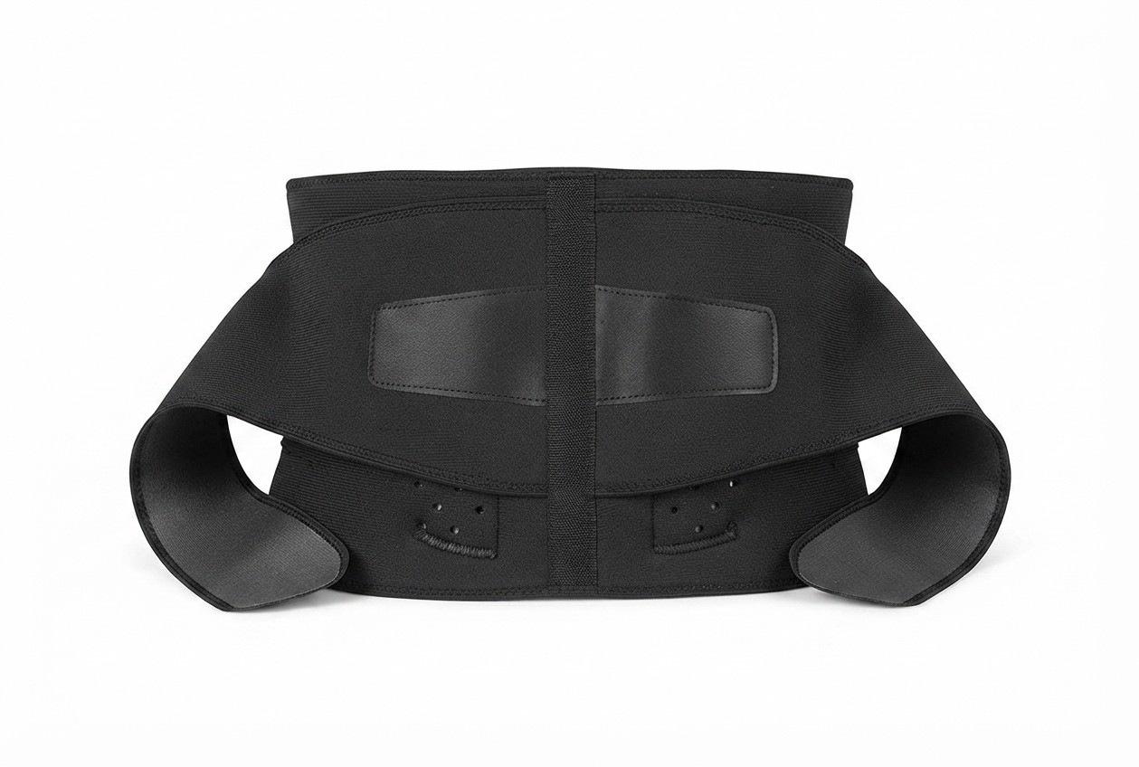 Sports Medicine Lumbar Back Brace with Removable Pad Regular Size Black