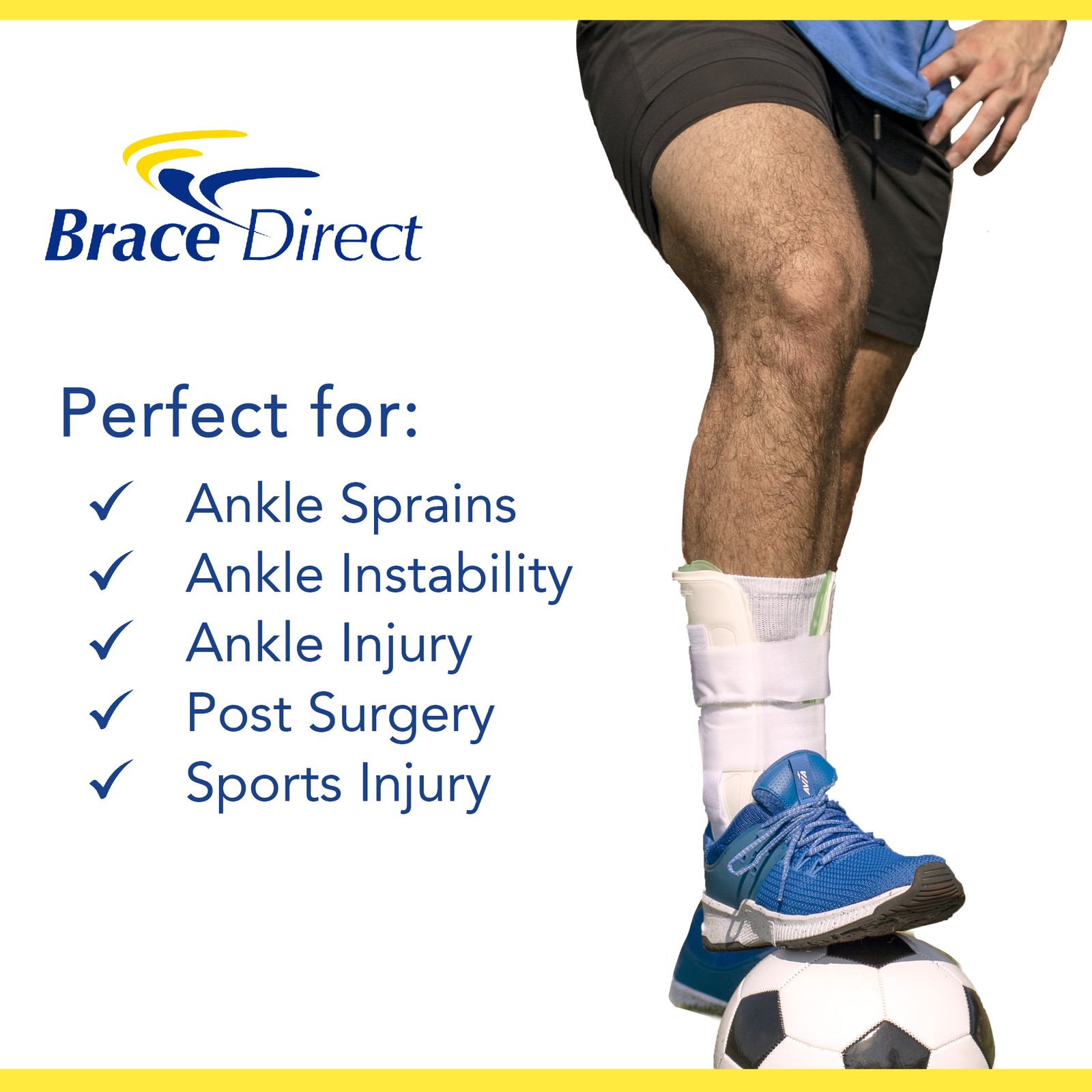 Air Ankle Stirrup Splint Brace to Stabilize Ankle for Sprains & Injury
