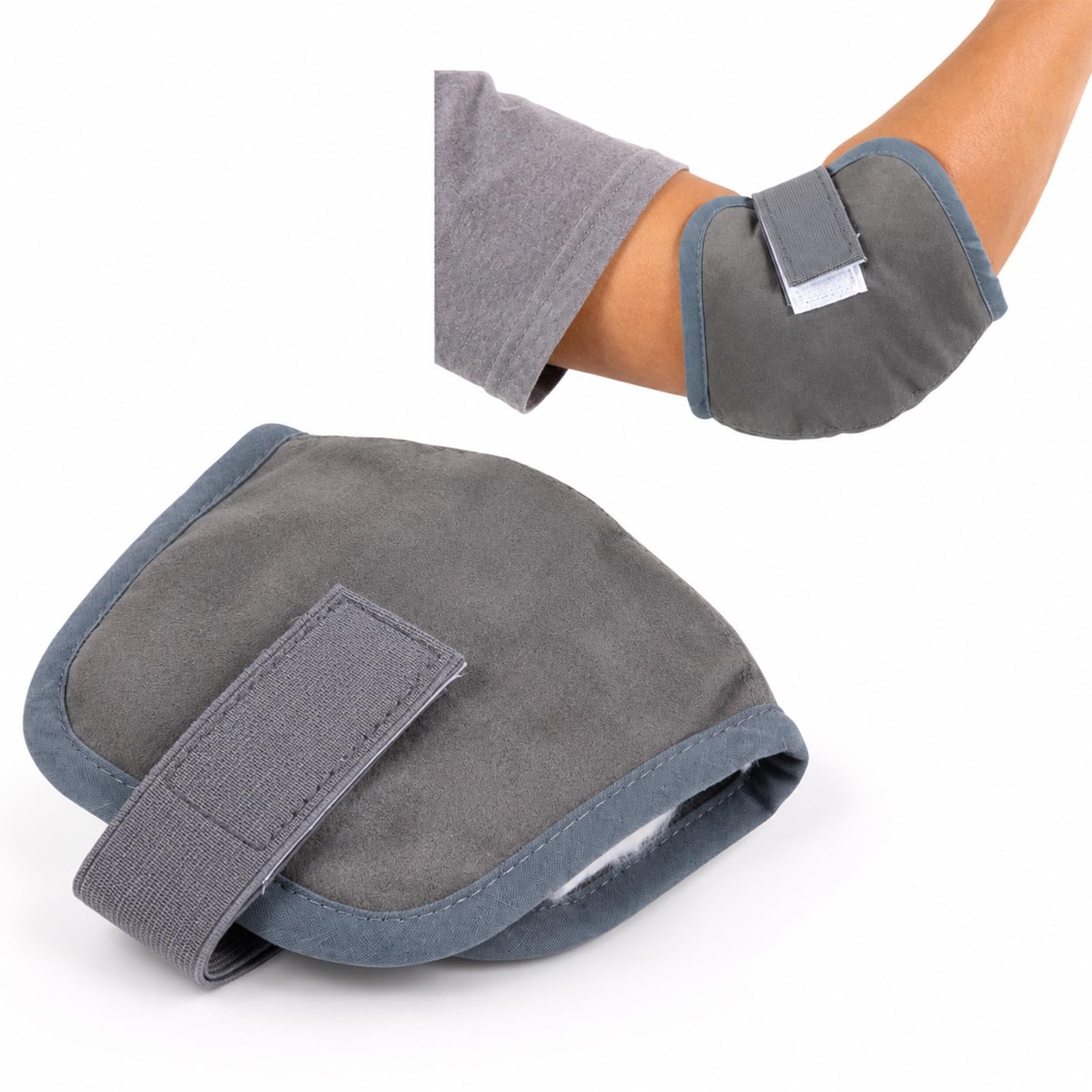TUYUU Elbow Pad for Pressure Sores, Suede Protector, 1 Pc Light Gray