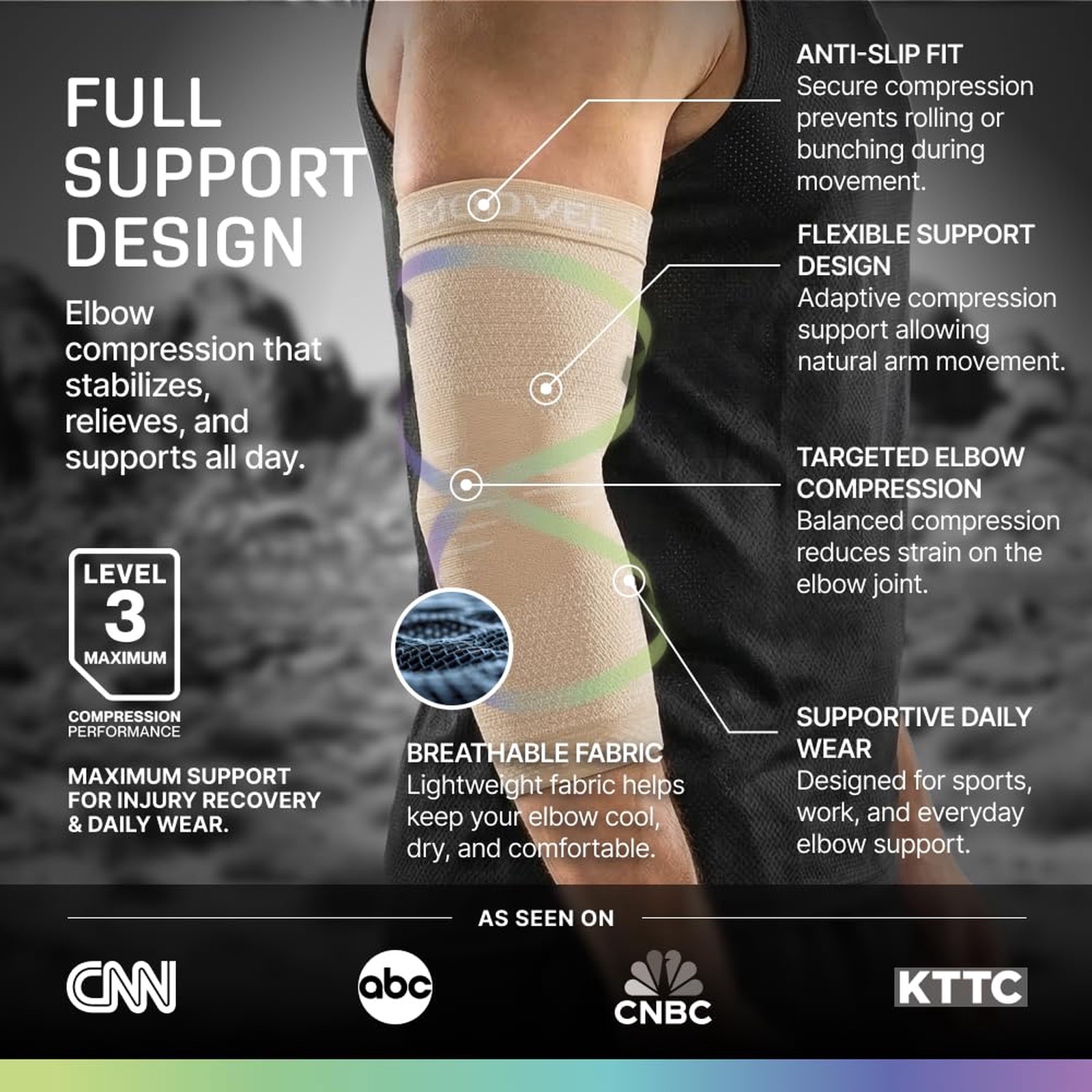 Modvel Nude Elbow Brace Medium 2 Pack